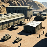 **

"A bustling military base, resource buildings active, heroes overseeing production, Top War game style, strategic overview."

**