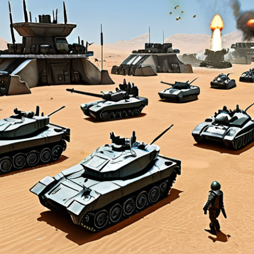 **

A bustling base in a Top War game environment. Dominating defensive structures like upgraded turrets, missile launchers, and minefields strategically placed for maximum coverage. Visualize bright, futuristic aesthetic with a clear line of sight, demonstrating a robust defense strategy, incorporating a hero character standing guard. The overall feel is "impenetrable."

**