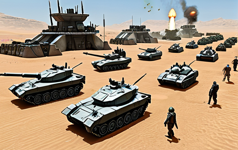 **

A bustling base in a Top War game environment. Dominating defensive structures like upgraded turrets, missile launchers, and minefields strategically placed for maximum coverage. Visualize bright, futuristic aesthetic with a clear line of sight, demonstrating a robust defense strategy, incorporating a hero character standing guard. The overall feel is "impenetrable."

**